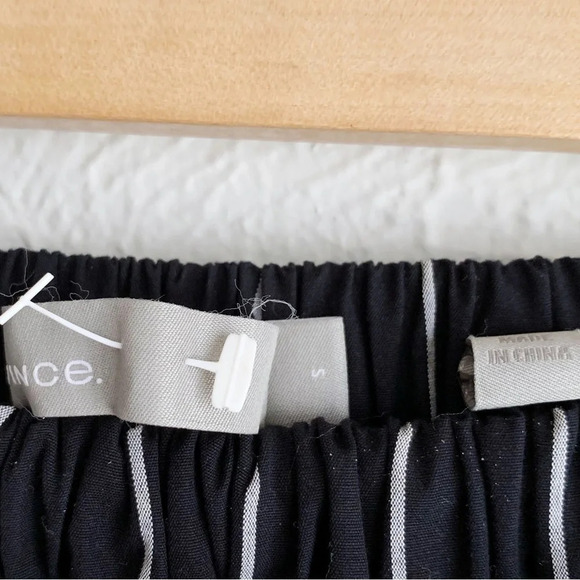 Vince Striped Asymmetrical Rope Tie Skirt Black White Sz Small - Picture 4 of 6